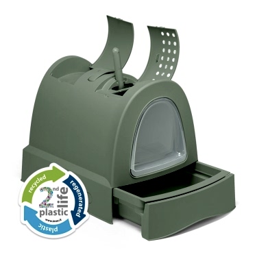 Imac Zuma 2nd Lıfe Torbalı Kapalı Kedi Tuvaleti Yeşil 56x40x42,5cm