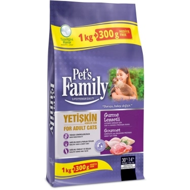 Pets Family Gurme Yetişkin Kedi Maması 1000+300 G