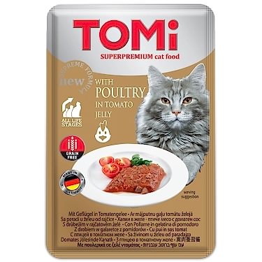 Tomi Kedi Kümes Hayvanı Ve Domates Tahılsız Pouch Mama 100gr