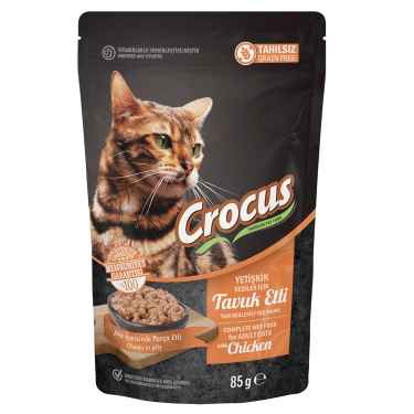 Crocus Tahılsız Kedi Tavuklu Pouch Jöleli Yaş Mama 85 G