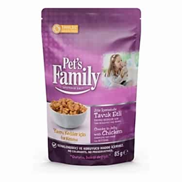 Pets Famıly Pouch Yavru Kedi Tavuklu Jöleli 85g