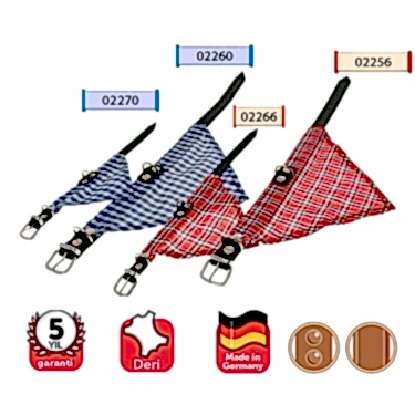 Karlıe Deri Bandanalı Boyun Tasması 32cm Mavi