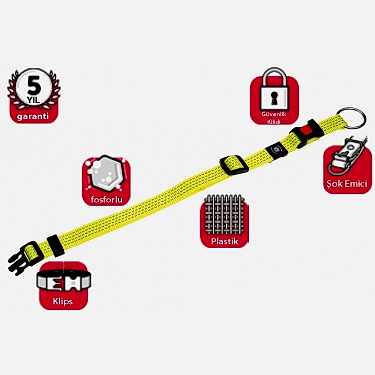 Karlıe Kilitli Boyun Tasma S 30-45 Cm Sarı