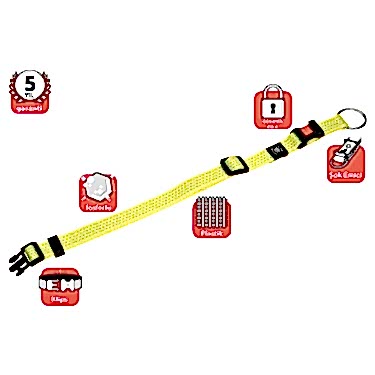 Karlıe Kilitli Boyun Tasma L 45-65 Cm Sarı