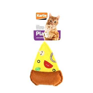 Karlie Peluş Kedi Oyuncağı Pizza 10,5 Cm Sarı