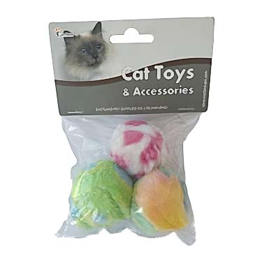 Eastland 3lü Top Kedi Oyuncağı Tıkırtılı 4cm Çap