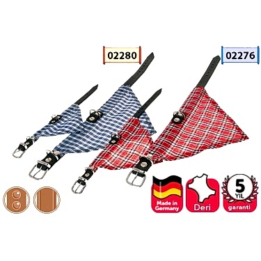 Karlıe Deri Bandanalı Boyun Tasma 37cm Kırmızı