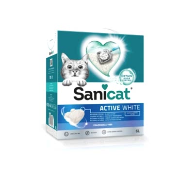 Sanicat Active White Kokusuz Kedi Kumu 6l
