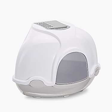 Imac Gınger Kapalı Köşe Kedi Tuvaleti Gri/beyaz 52x52x44,5cm