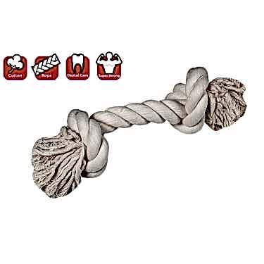 Karlıe 2 Düğümlü İp Köpek Oyu. M 30 Cm Beyaz