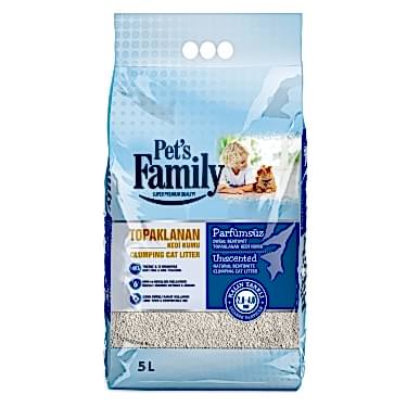 Pets Famıly Naturel Kalın Bentonit Kedi Kumu 5lt