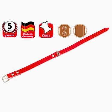 Karlıe Deri Boyun Tasma 47cm-18mm Kırmızı