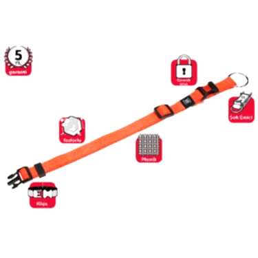 Karlıe Köpek Boyun Tasma 40-55cm 20mm Turuncu