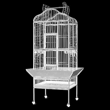 Dayang Papağan Eğitim Kafesi Ayaklı Beyaz 61x56x156