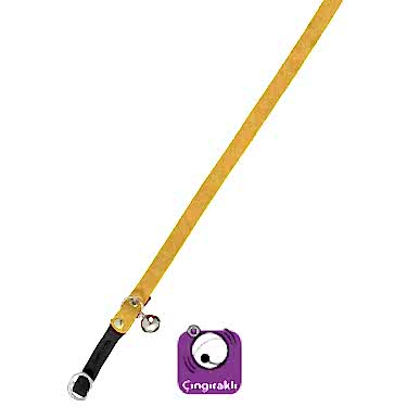 Karlıe Kadife Kedi Tasma Çıng. 30cm Sarı