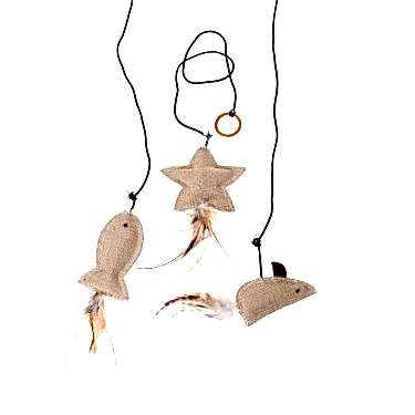 Karlıe Tüylü Ve İpli Kedi Oyuncağı 10 Cm