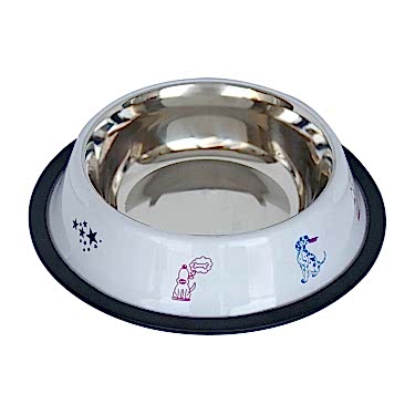 Tommy Köpek Çelik Mama Kabı Beyaz- 16 Oz