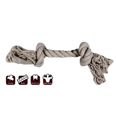 Karlıe 2 Düğümlü İp Köpek Oyu. S 22 Cm Beyaz