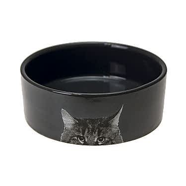 Karlıe Seramik Kedi Mama Kabı Antrasit 250 Ml