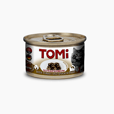 Tomi Kedi Hindili Ispanaklı Yaş Mama 85g