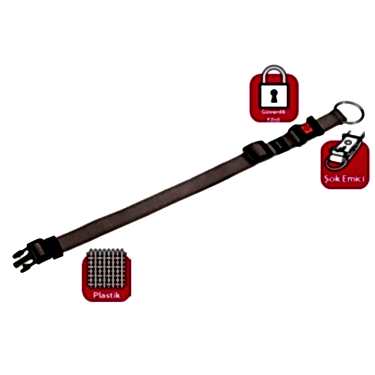 Karlıe Kilitli Boyun Tasma M 40-55cm Gri