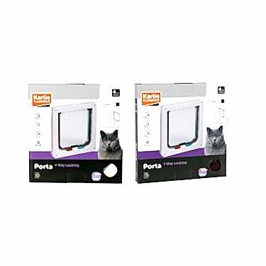 Karlıe 4 Yön Kilitli Kedi Kapısı 19,2x20cm Beyaz