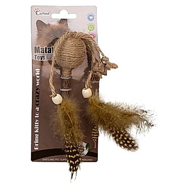 Eastland İpli Tüylü Çıngıraklı Lolipop Kedi Oyunca