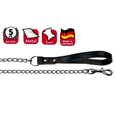 Karlıe Deri Saplı Zincir Uzatma 100cm/2mm Siyah