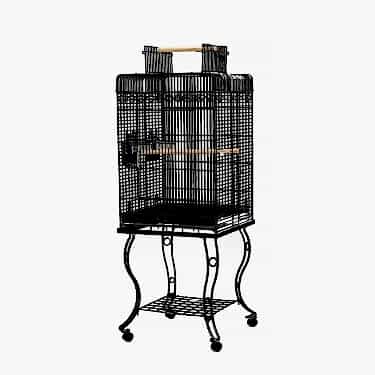 Dayang Ayaklı Papağan Kafesi Siyah 54x54x134