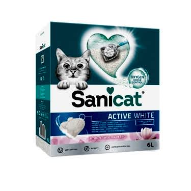 Sanicat Active White Lotus Çiçeği Kedi Kumu 6 L