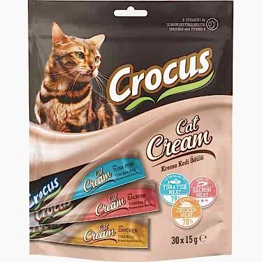 Crocus Çoklu Tavuklu & Ton Balıklı & Somonlu Krema Kedi Ödülü 30x15g