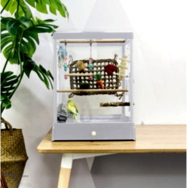 Dayang Kırılmaz Camlı Kuş Kafesi 39,5*43*51,3cm Beyaz