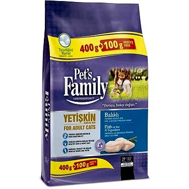 Pets Family Balıklı Yetişkin Kedi Maması 400+100 G