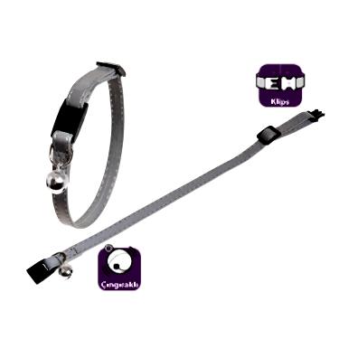 Karlıe Reflektörlü Kedi Tasma Çıng. 30cm Gümüş