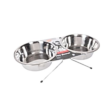 Karlıe İkili Çelik Mama Kabı 2x2500ml-25 Cm