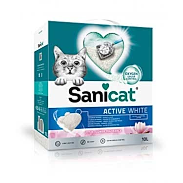 Sanicat Active White Lotus Çiçeği Kedi Kumu 10 L