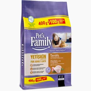 Pets Family Tavuklu Yetişkin Kedi Maması 400+100 G